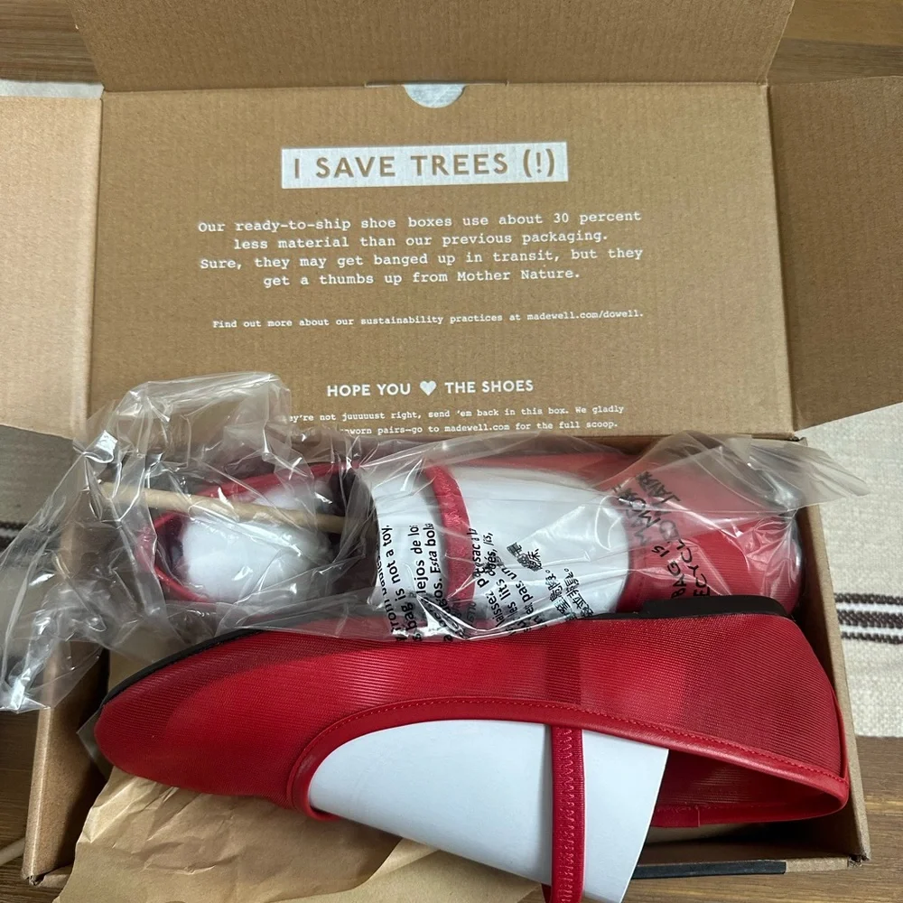 Madewell Greta Ballet Flat in bandana red mesh - Picture 3 of 3